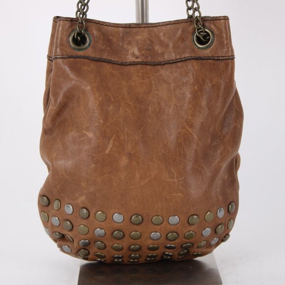 Patricia Nash Xbody Purse 9.5 x 8.5 x 1 Brown Silver Bronze Studs Leather Purse - Picture 4 of 10